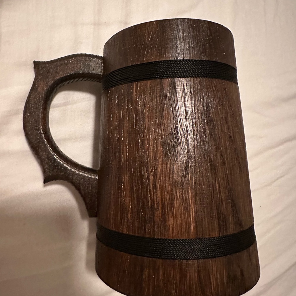 Authentic 23oz Natural Oak Wood German Beer Mug - Great Gift!!! - Picture 7 of 7